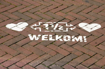 Kampen, The Netherlands, July 26, 2020: the 1,5 metre distance rule to prevent spreading of...