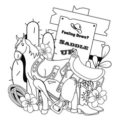 Coloring page for western fans