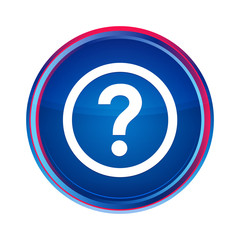 Question icon silky blue round button aqua design illustration