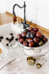 Plum jam confiture preparation