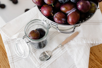 Plum jam confiture preparation