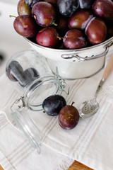 Plum jam confiture preparation