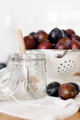 Plum jam confiture preparation