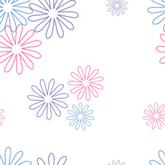 Delicate flowers seamless pattern