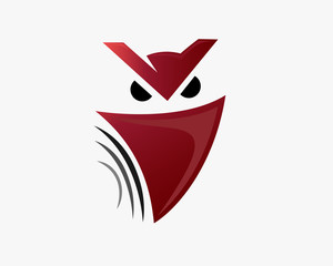 Simple abstract owl fly guard protect logo, icon, symbol design illustration