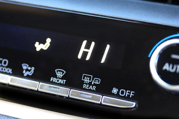 Vehicle climate controls close up - obrazy, fototapety, plakaty