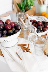 Plum jam confiture preparation