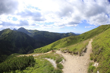 Fototapeta na wymiar Hiking near Trzydniowiański Wierch, Tatra Mountains
