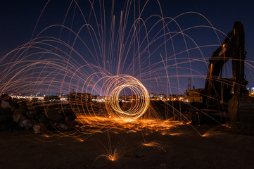 Trajectories of burning sparks