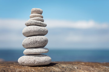 Zen balanced stone stack background