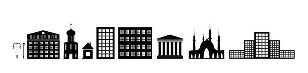 A set of buildings. City. Vector illustration