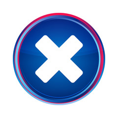 Obraz premium Cancel icon silky blue round button aqua design illustration