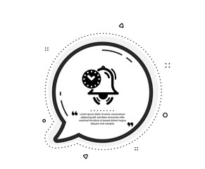 Time management icon. Quote speech bubble. Alarm clock sign. Watch symbol. Quotation marks. Classic time management icon. Vector