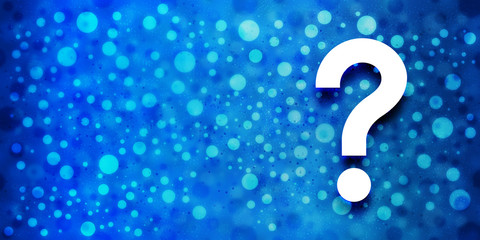 Question mark icon special glossy bokeh blue banner background glitter shine illustration