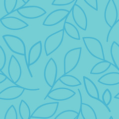 Fototapeta na wymiar Blue branches on calm background. Floral decorative seamless pattern. Suitable for textile, packaging.