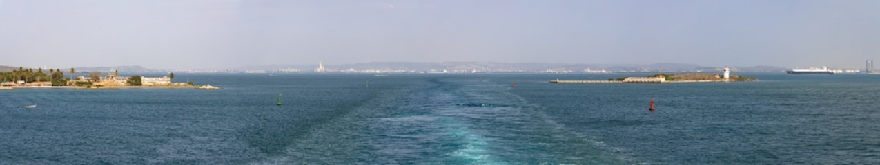Panoramic view of the forts of San Fernando de Bocahica and the San Jose Battery, Cartagena, Colombia