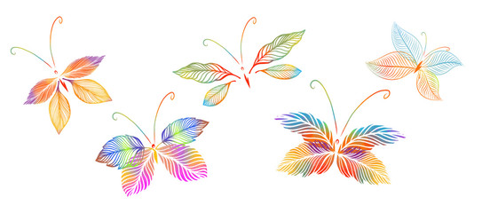 Obraz premium A colored butterfly. Mixed media. Vector illustration