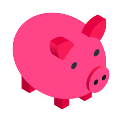 Banking & finance, Piggy bank, Isometric 3D icon.