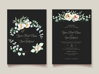 beautiful eucalyptus leaves wedding invitation card set