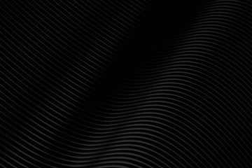 3d abstract black line waves texture, background