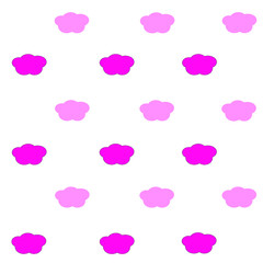Pattern with pink clouds on a white background