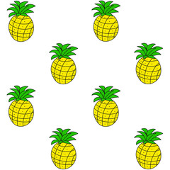 Pineapple pattern on white background