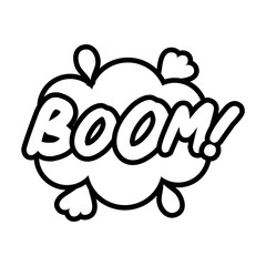 expresion cloud with boom word pop art line style