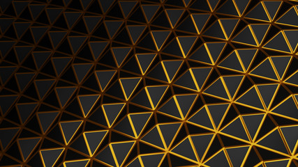 abstract 3d geometric background with golden color