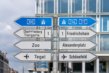 direction signs on leipziger straße in Berlin