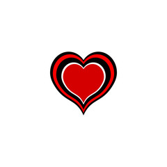 Hearts outline with red and black.Suitable for logo, icon,  website, printing,Valentine's Day.