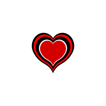 Hearts outline with red and black.Suitable for logo, icon,  website, printing,Valentine's Day.