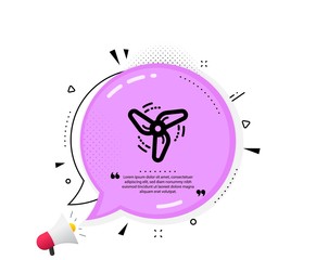 Fototapeta premium Wind energy icon. Quote speech bubble. Fan engine, jet turbine sign. Ventilator symbol. Quotation marks. Classic wind energy icon. Vector