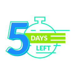 Day Left Badge Thin Line Set. Vector