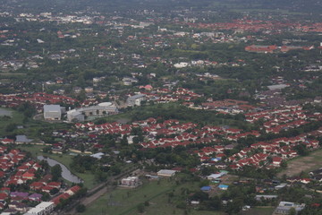 City Scape from Air-plane 
