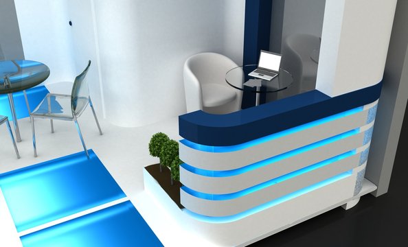 3d illustration of an Exhibition stand