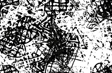 Grunge black and white. Chaotic seamless background. Repeating abstract texture. Monochrome camouflage