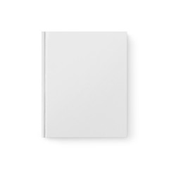 Book cover mockup template on isolated white background, 3d illustration