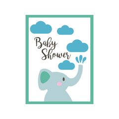 baby shower lettering with elephant hand draw style