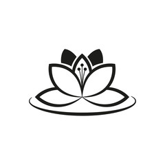 Linear lotus icon. Vector stock illustration.