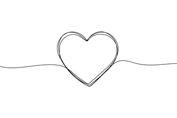 Heart sketch, vector love in line shape. Cute outline doodle heart on white background for valentine, wedding, vintage decoration. Hand drawing design illustration.