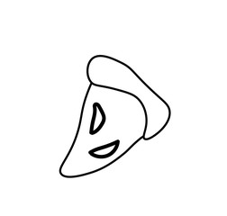 Vector piece of pie with a black line.Simple food and cooking illustration in doodle style on a white isolated background hand drawn.Design for social networks,web,advertising,banners,menus,recipes.