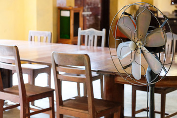 Dining Room of a ancient Thai Home Interior background