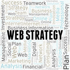 Web Strategy word cloud create with text only.
