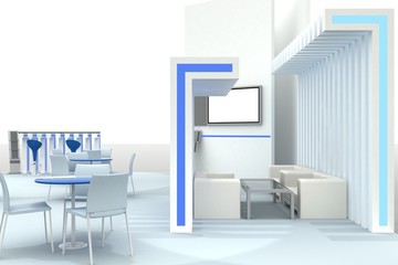 3d illustration of an Exhibition stand
