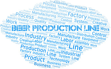 Fototapeta premium Beer Production Line word cloud create with text only.