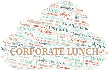 Corporate Lunch vector word cloud, made with text only.