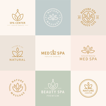 Set of lotus logo design