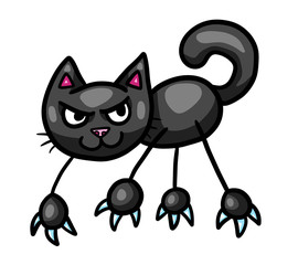 Cartoon Stylized Adorable Halloween Black Cat