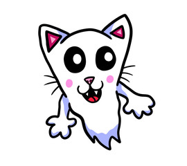 Cartoon Stylized Adorable Halloween Ghost Cat