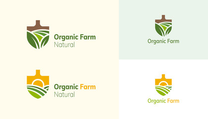 Organic farm logo set © HstrongART